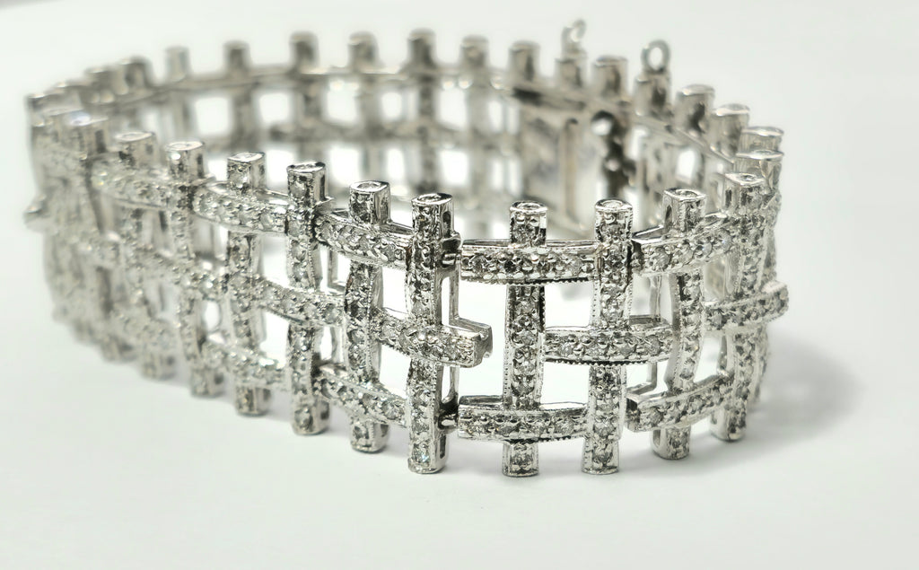 5 Carat Diamond Bracelet Set in 14k White Gold (GIA) - Pristine Diamonds