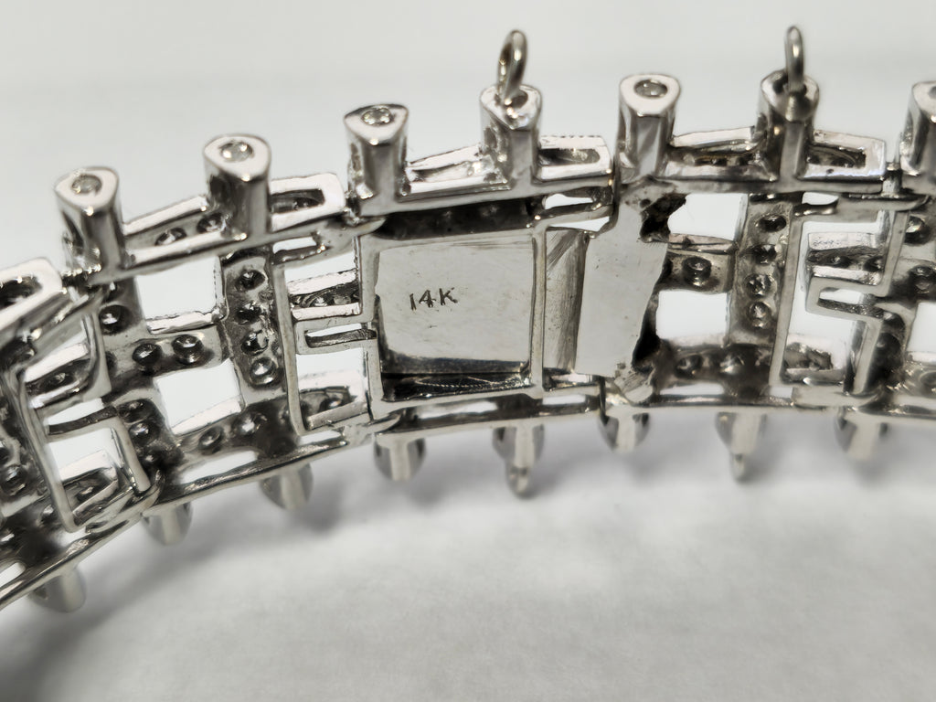 5 Carat Diamond Bracelet Set in 14k White Gold (GIA) - Pristine Diamonds