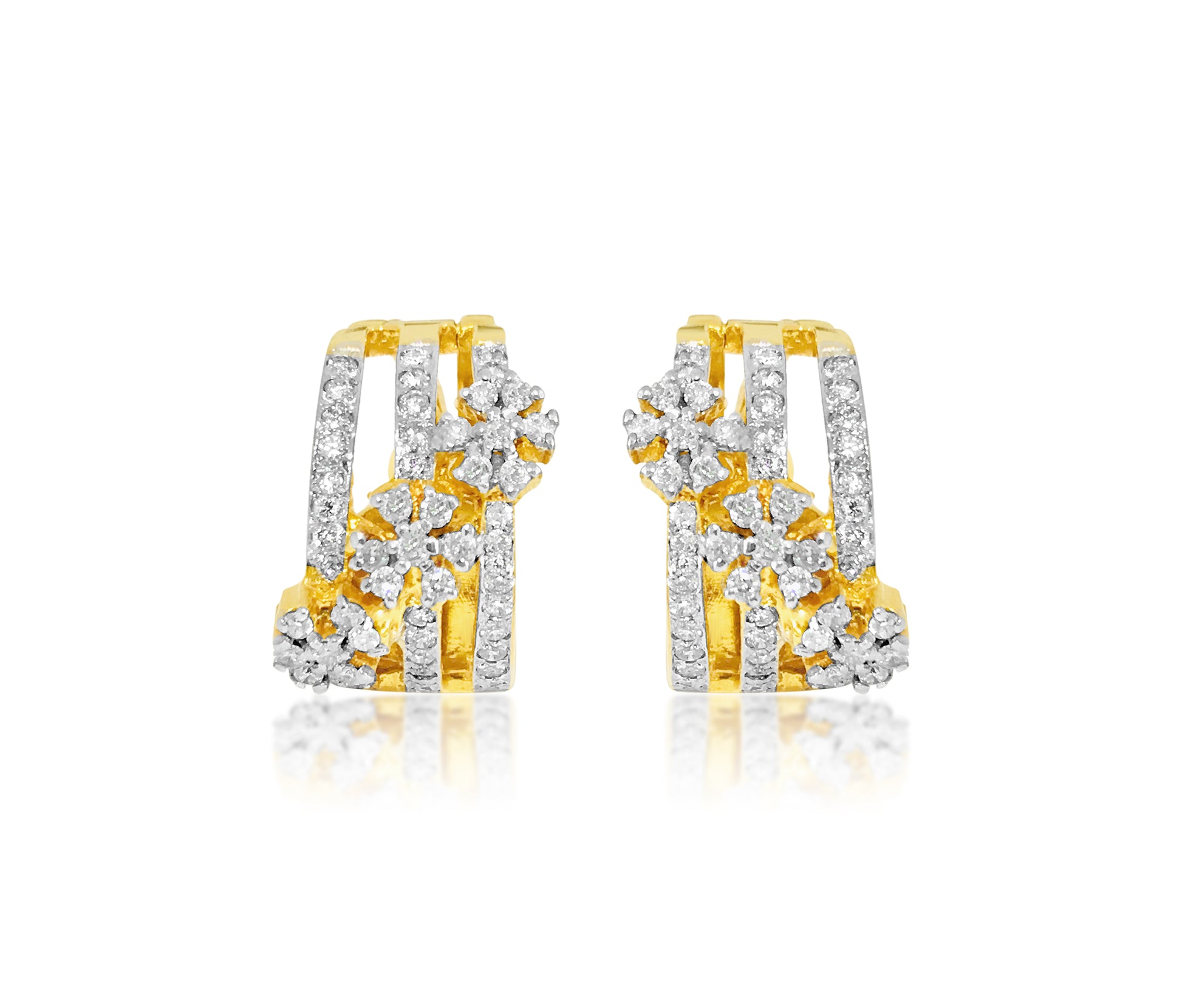 1.35 Carat Diamonds, 14k yellow gold earrings. - Prince The Jeweler 1-35-carat-diamonds-14k-yellow-gold-earrings, Earrings