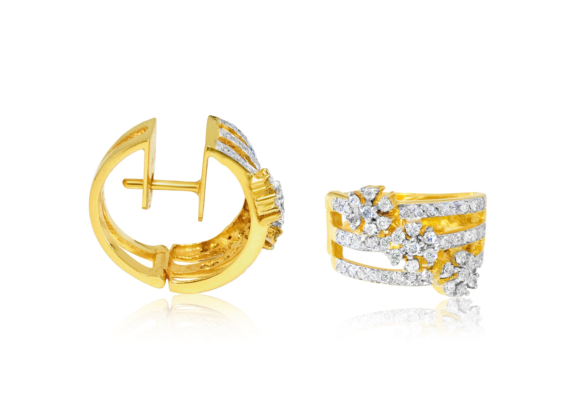 1.35 Carat Diamonds, 14k yellow gold earrings. - Prince The Jeweler 1-35-carat-diamonds-14k-yellow-gold-earrings, Earrings