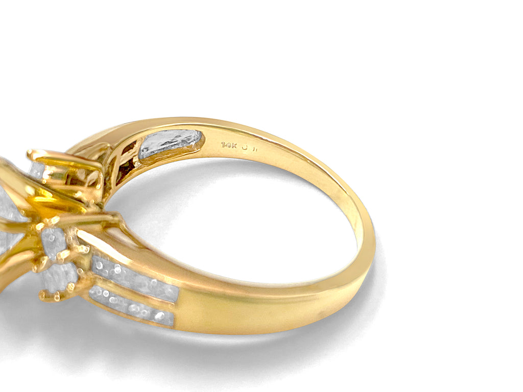 14K Yellow gold. 0.80CT Marquise Cut Diamond Ring - Prince The Jeweler 14k-yellow-gold-0-80ct-marquise-cut-diamond-ring, Rings