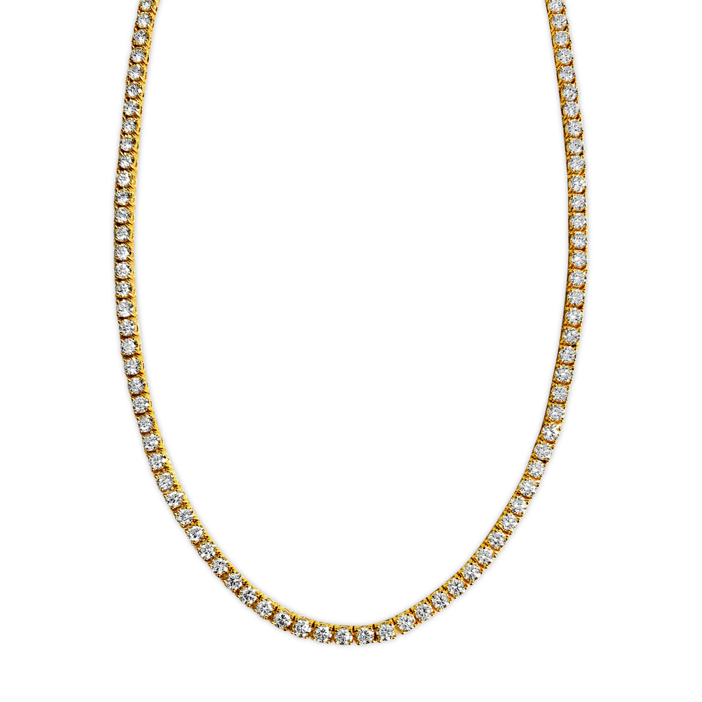 15.00 Carat VVS Diamond Tennis Necklace in 14k Gold - Prince The Jeweler 15-00-carat-vvs-diamond-tennis-necklace-in-14k-gold, Necklaces & Pendants