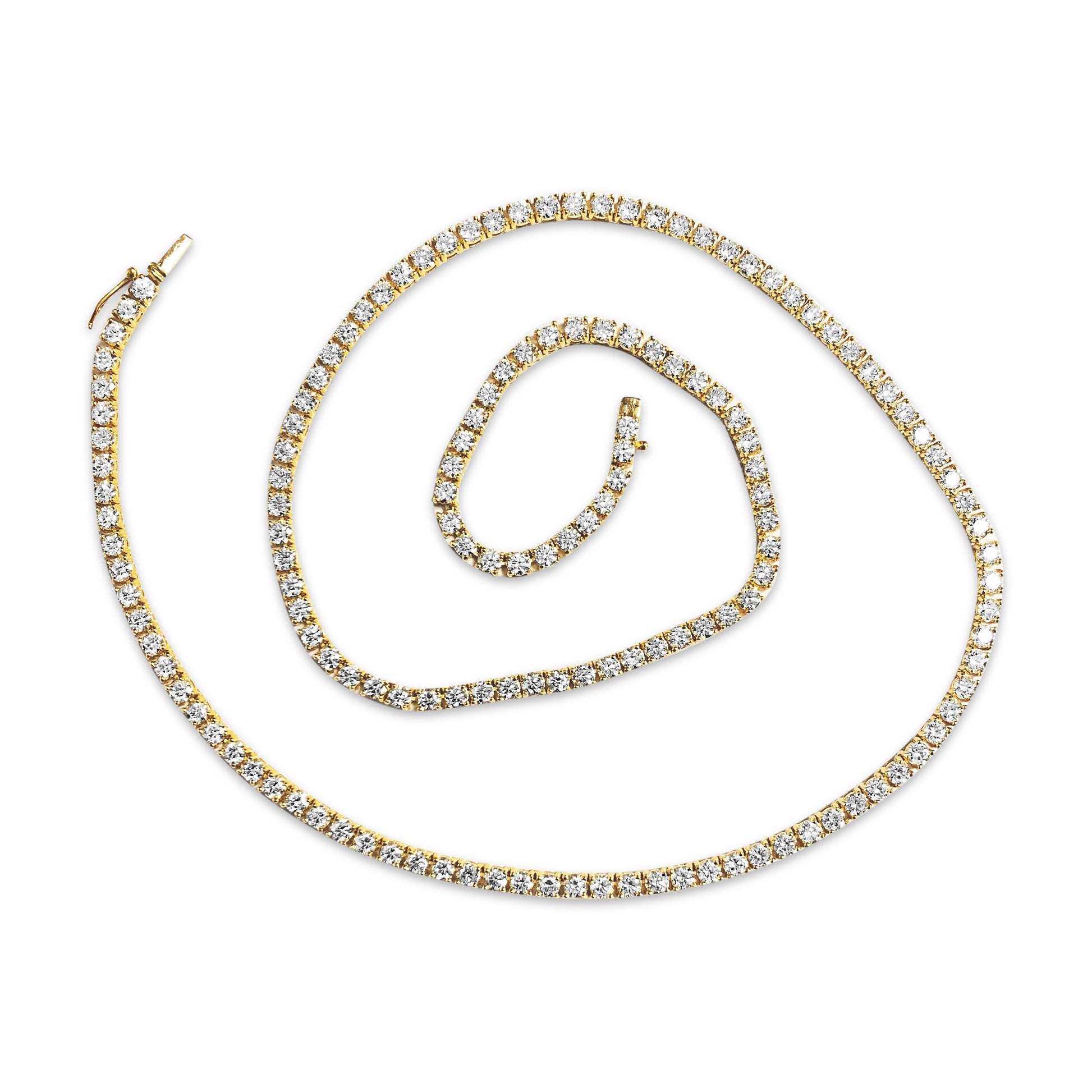 15.00 Carat VVS Diamond Tennis Necklace in 14k Gold - Prince The Jeweler 15-00-carat-vvs-diamond-tennis-necklace-in-14k-gold, Necklaces & Pendants