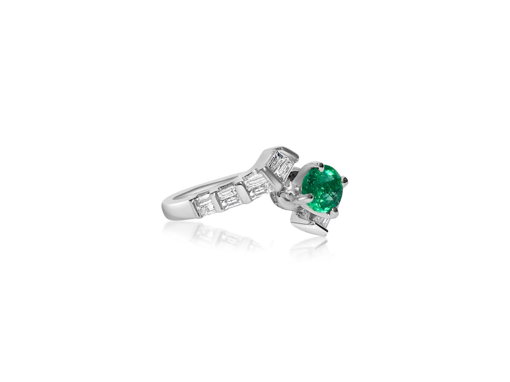 1.70 Carat Diamond & Colombian Emerald Ring in 14K Gold. - Prince The Jeweler 1-70-carat-diamond-colombian-emerald-ring-in-14k-gold, Rings