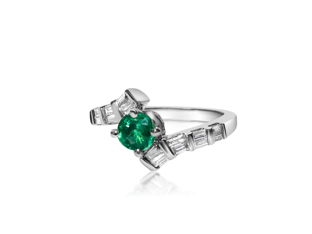 1.70 Carat Diamond & Colombian Emerald Ring in 14K Gold. - Prince The Jeweler 1-70-carat-diamond-colombian-emerald-ring-in-14k-gold, Rings