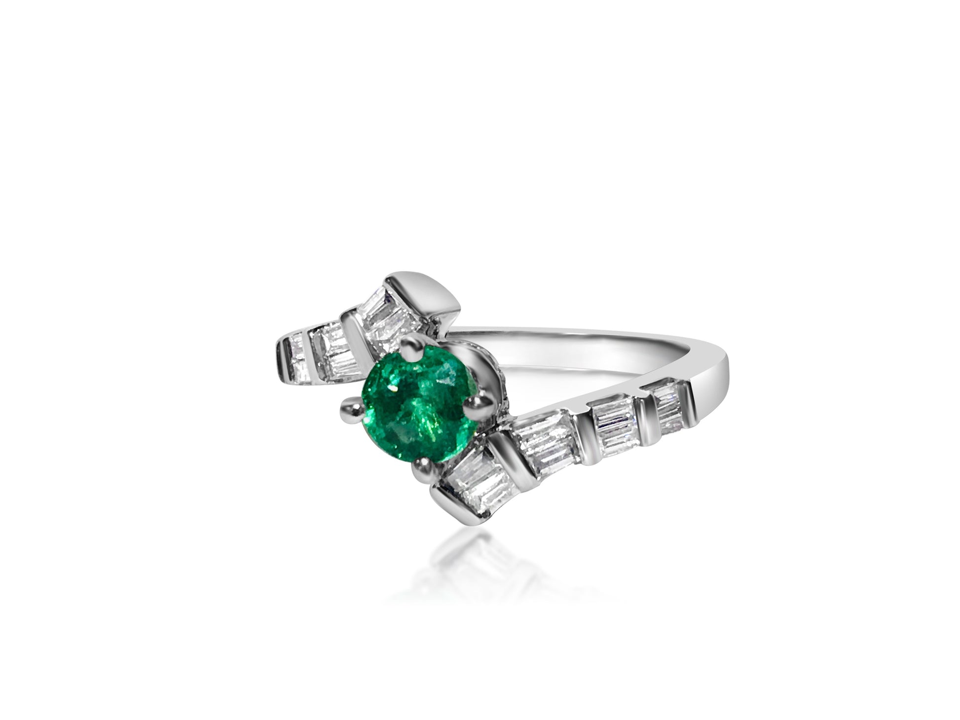 1.70 Carat Diamond & Colombian Emerald Ring in 14K Gold. - Prince The Jeweler 1-70-carat-diamond-colombian-emerald-ring-in-14k-gold, Rings