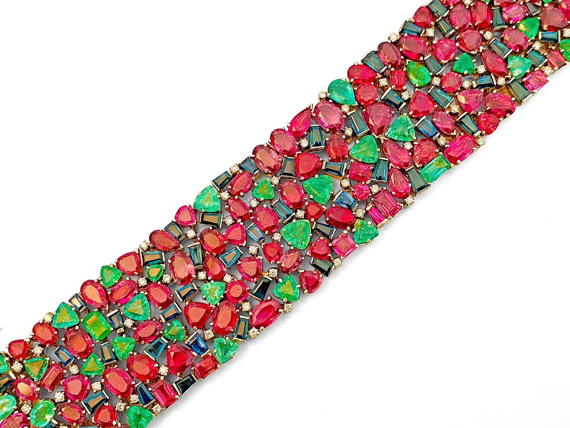 Mughal Empire: Burma Ruby, Emerald & Sapphire Bracelet - Prince The Jeweler mughal-empire-burma-ruby-emerald-sapphire-bracelet, Bracelets, wk_end_auction