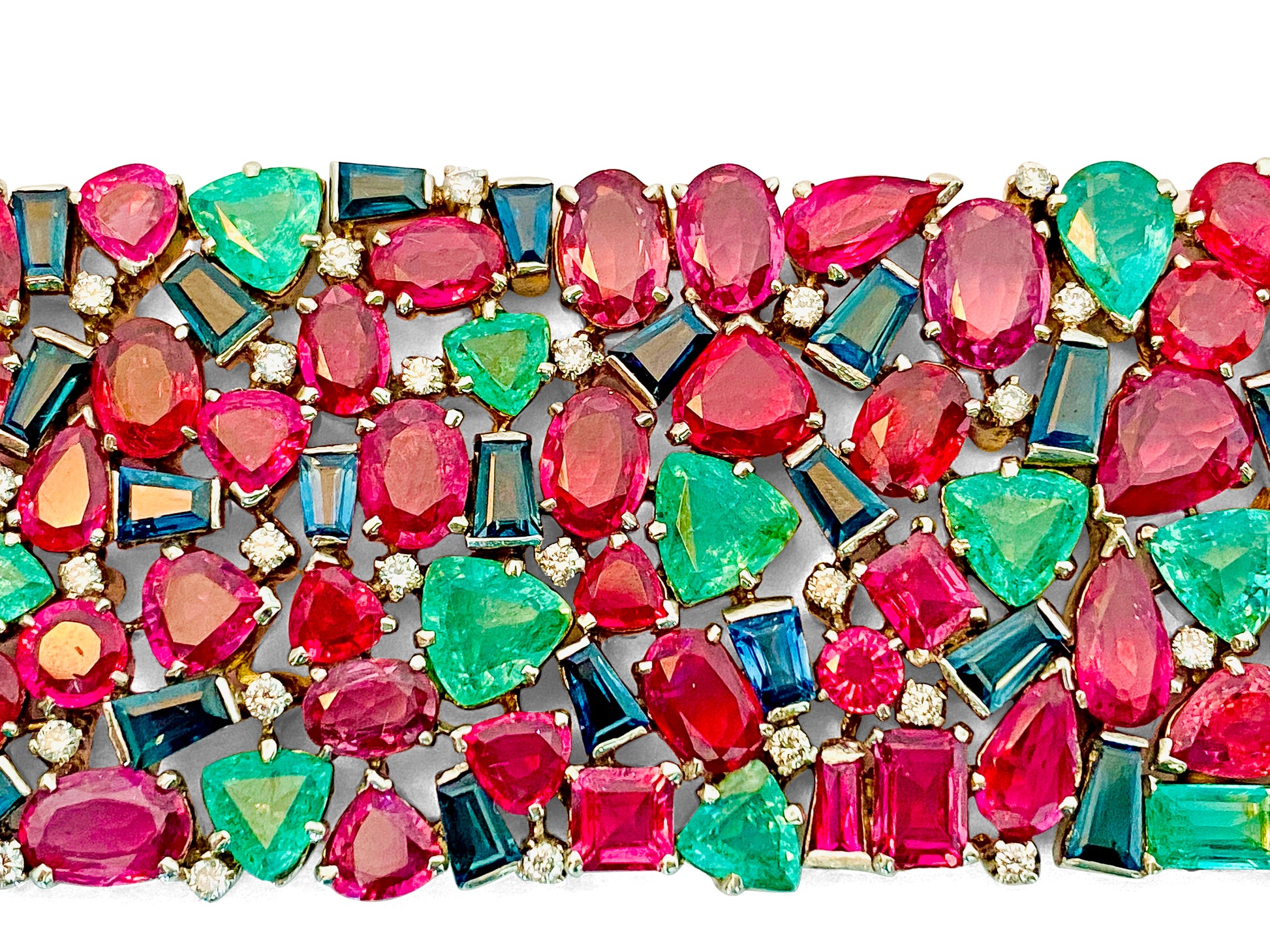 Mughal Empire: Burma Ruby, Emerald & Sapphire Bracelet - Prince The Jeweler mughal-empire-burma-ruby-emerald-sapphire-bracelet, Bracelets, wk_end_auction
