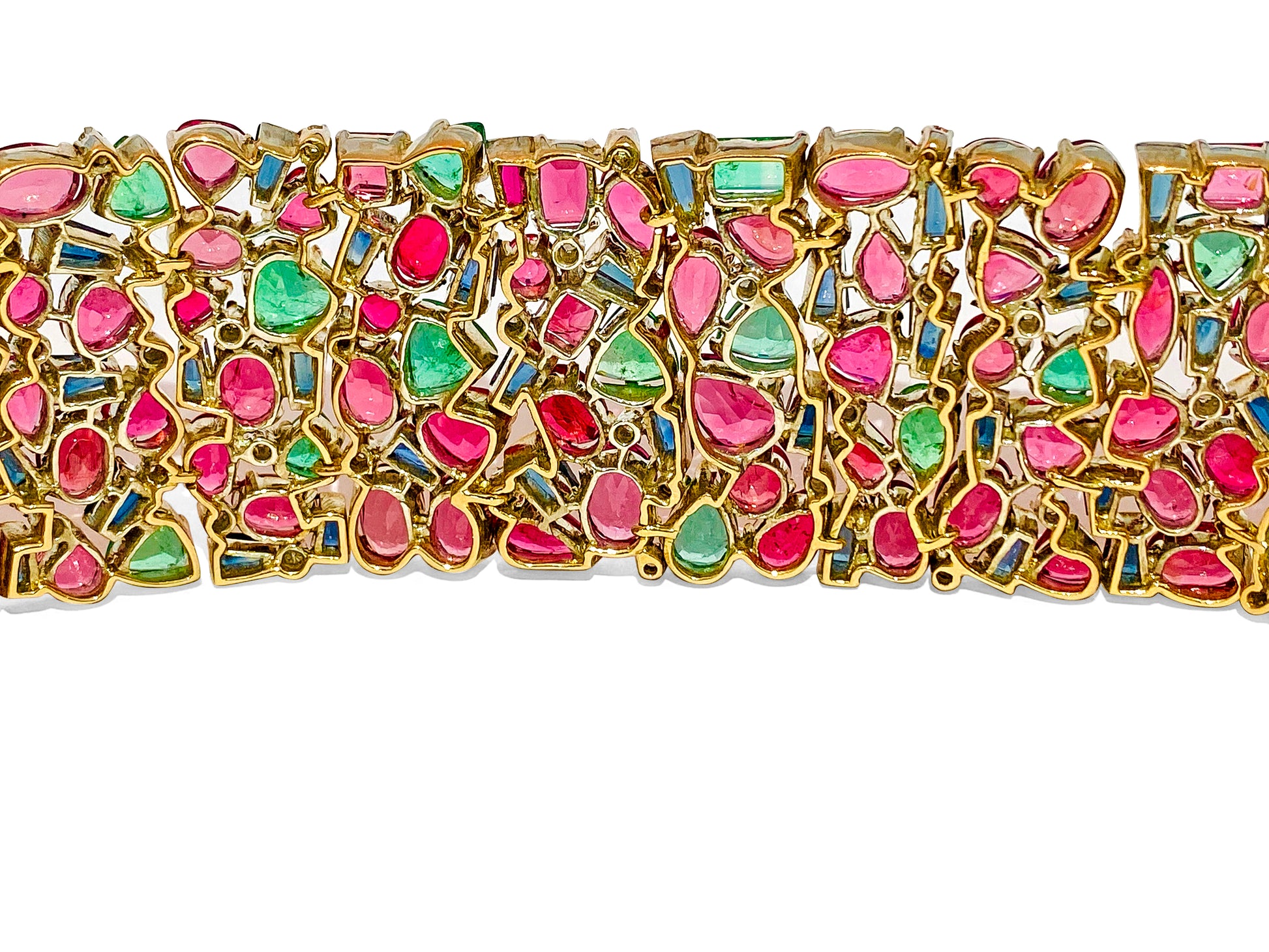 Mughal Empire: Burma Ruby, Emerald & Sapphire Bracelet - Prince The Jeweler mughal-empire-burma-ruby-emerald-sapphire-bracelet, Bracelets, wk_end_auction