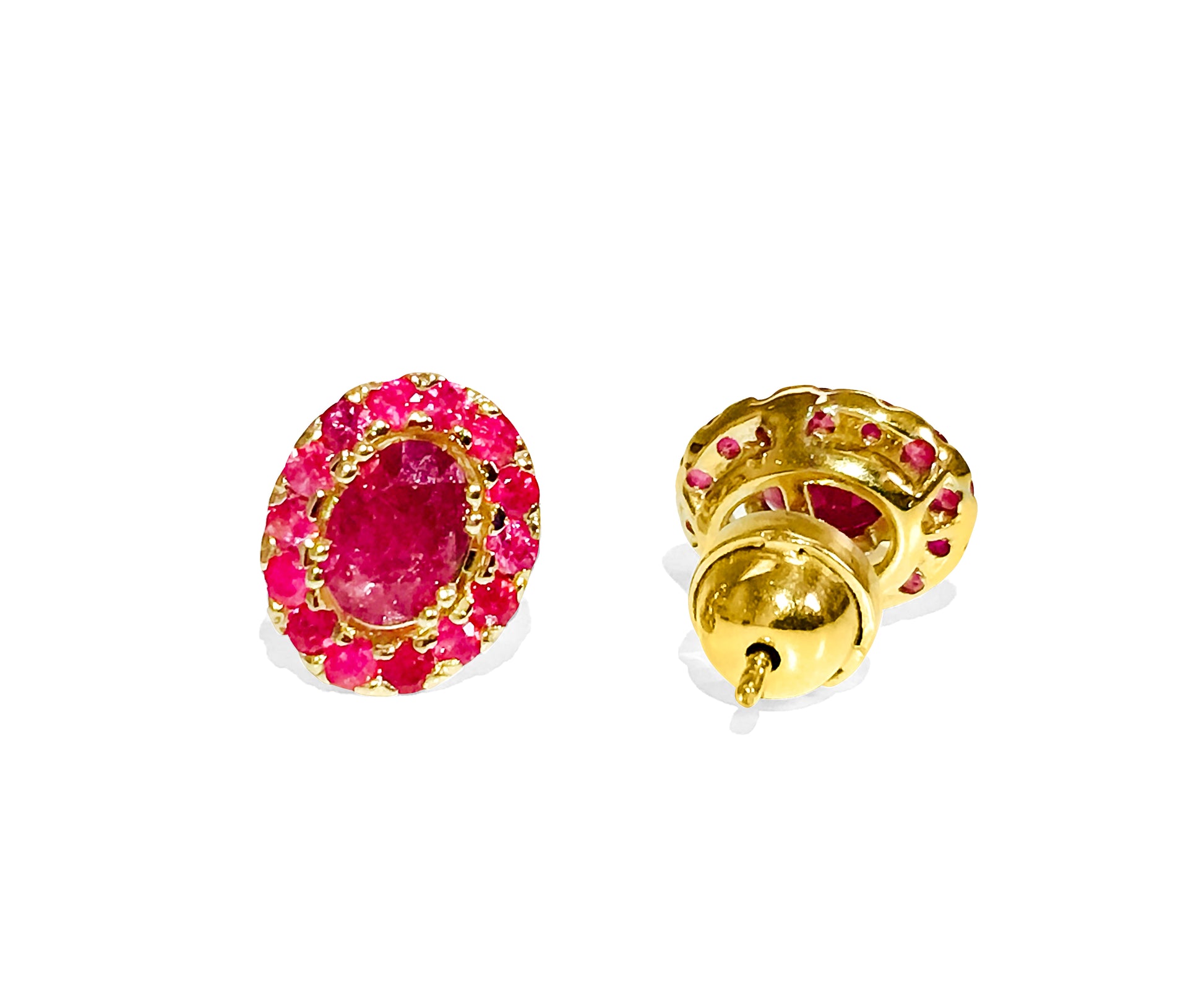 14K Yellow Gold, 3.12 CT Natural Ruby Studs / Earrings - Prince The Jeweler 14k-yellow-gold-3-12-ct-natural-ruby-studs-earrings, Earrings