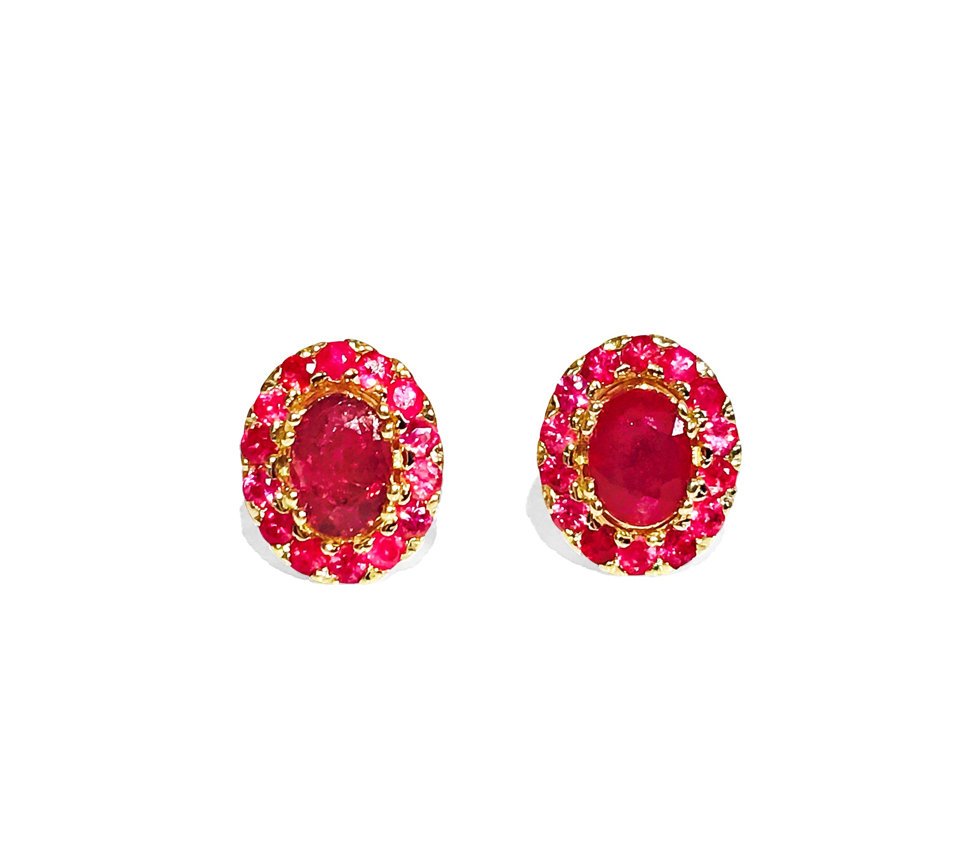 14K Yellow Gold, 3.12 CT Natural Ruby Studs / Earrings - Prince The Jeweler 14k-yellow-gold-3-12-ct-natural-ruby-studs-earrings, Earrings
