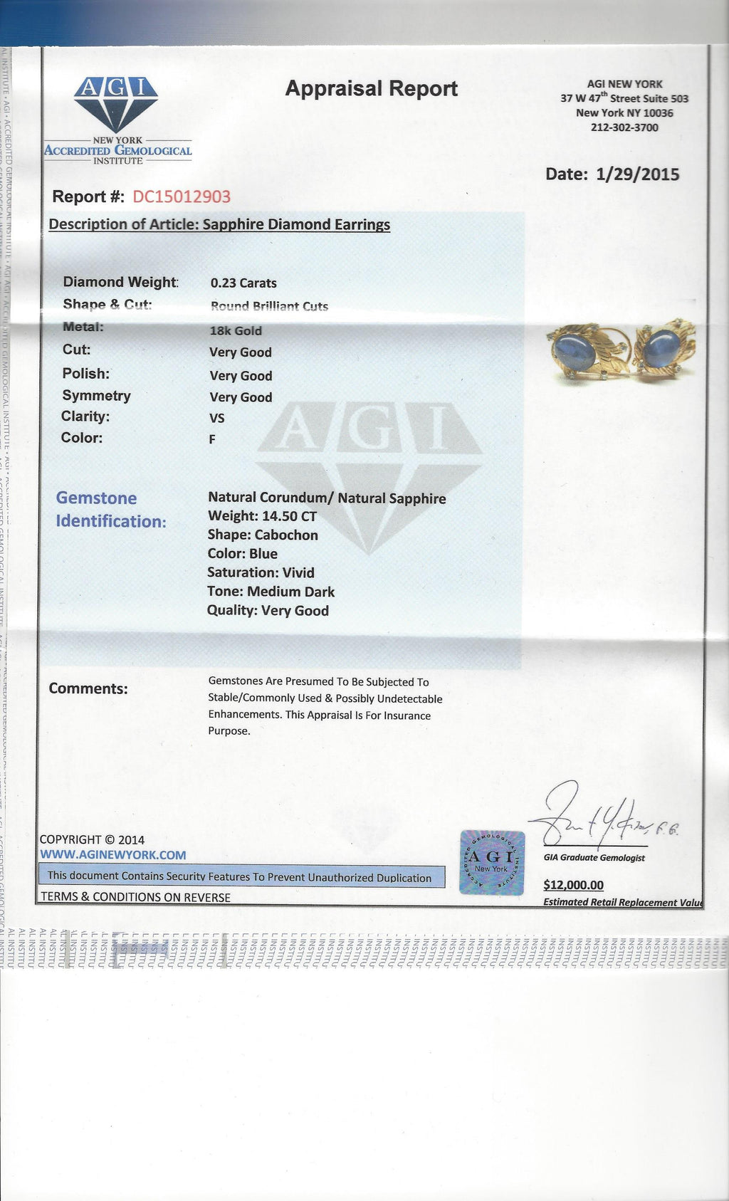 (GIA) 18K, Natural Blue Sapphire & Diamond Earrings - Prince The Jeweler gia-18k-natural-blue-sapphire-diamond-earrings, Earrings