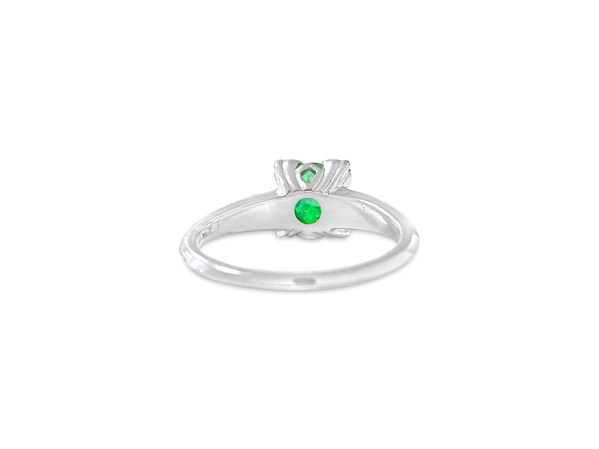 Vintage Platinum, 1.76 Carat Diamond & Emerald Ring. - Prince The Jeweler vintage-platinum-1-76-carat-diamond-emerald-ring, Rings
