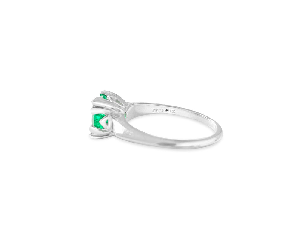 Vintage Platinum, 1.76 Carat Diamond & Emerald Ring. - Prince The Jeweler vintage-platinum-1-76-carat-diamond-emerald-ring, Rings