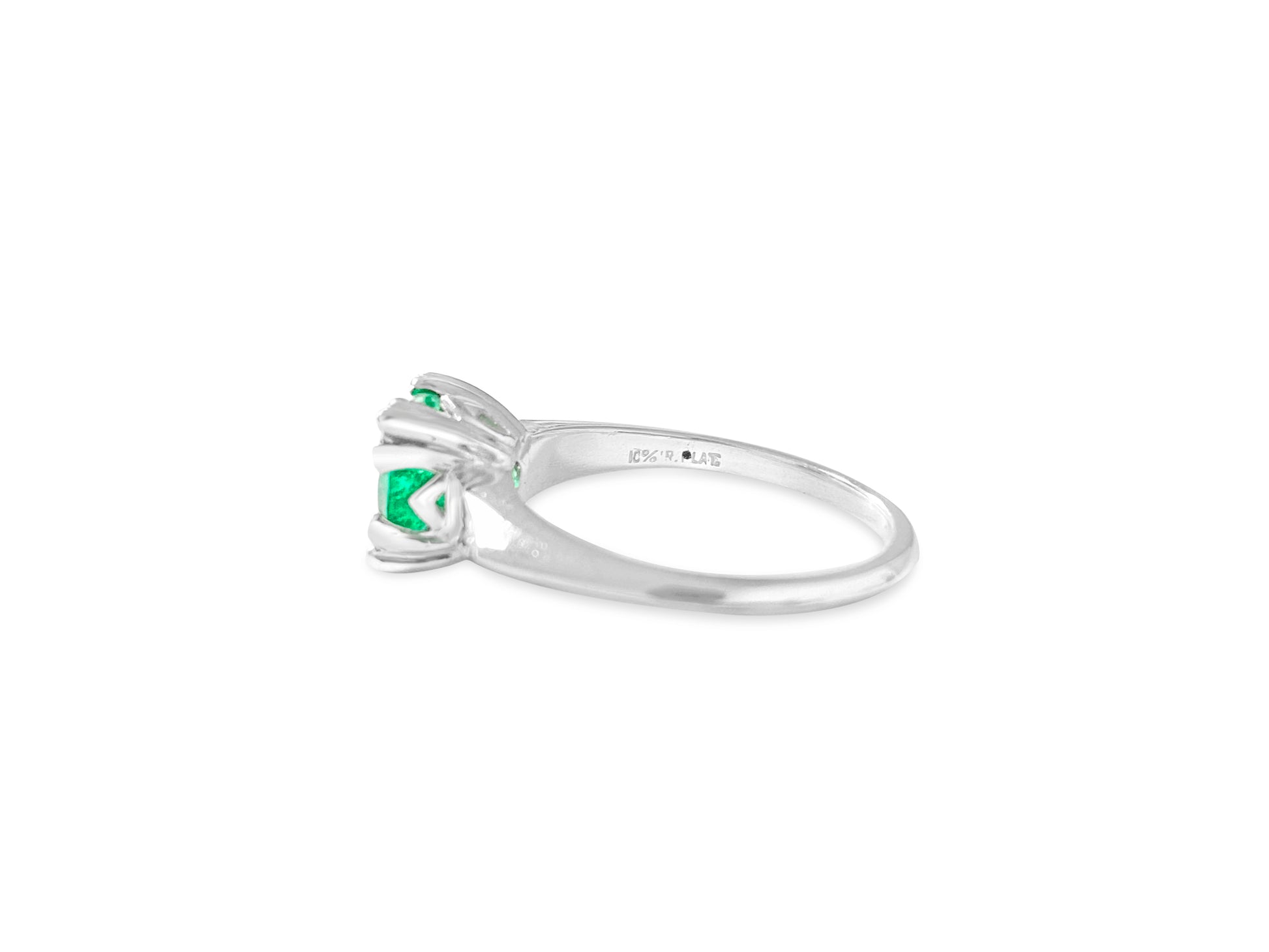 Vintage Platinum, 1.76 Carat Diamond & Emerald Ring. - Prince The Jeweler vintage-platinum-1-76-carat-diamond-emerald-ring, Rings
