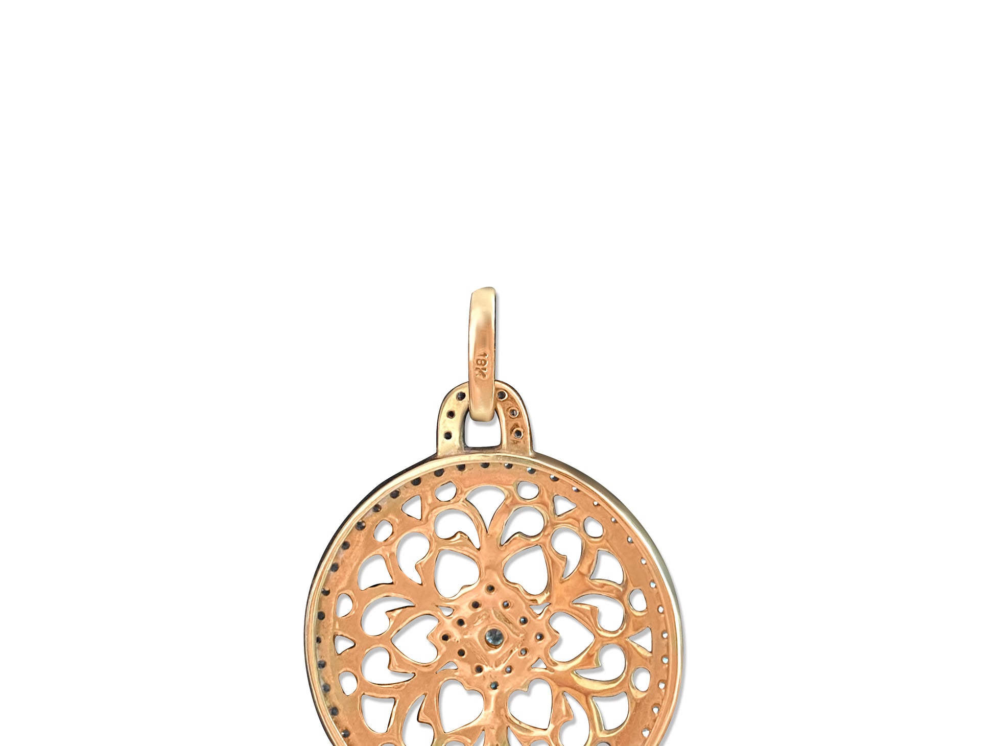 Two Tone Italian 18k Yellow Gold & Diamond Pendant - Prince The Jeweler two-tone-italian-18k-yellow-gold-diamond-pendant, Necklaces & Pendants